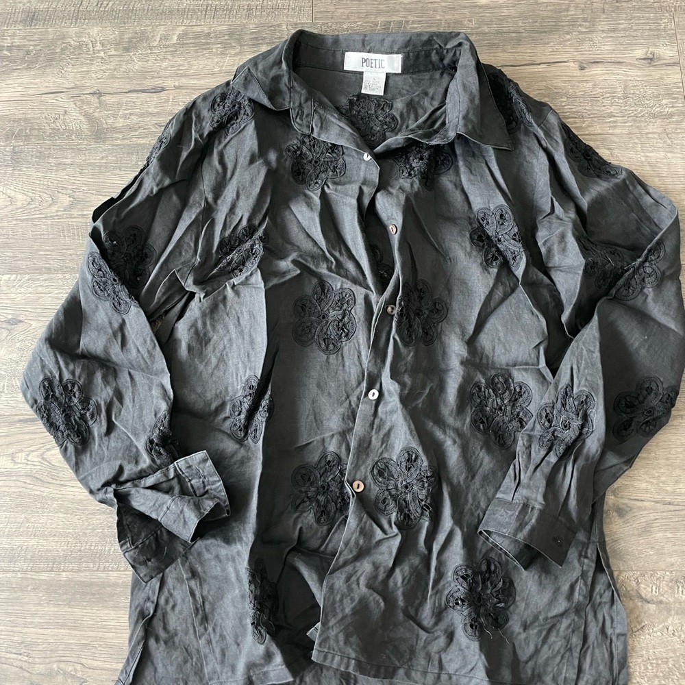 POETIC Detailed Button Down Shirt